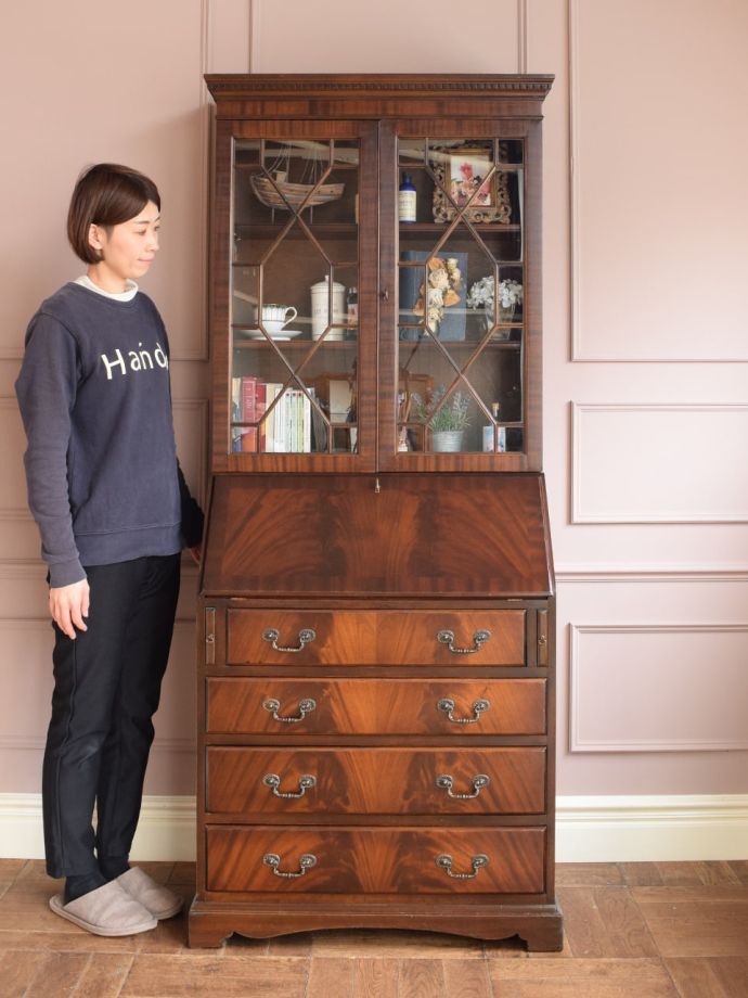 アンティークのビューローブックケース