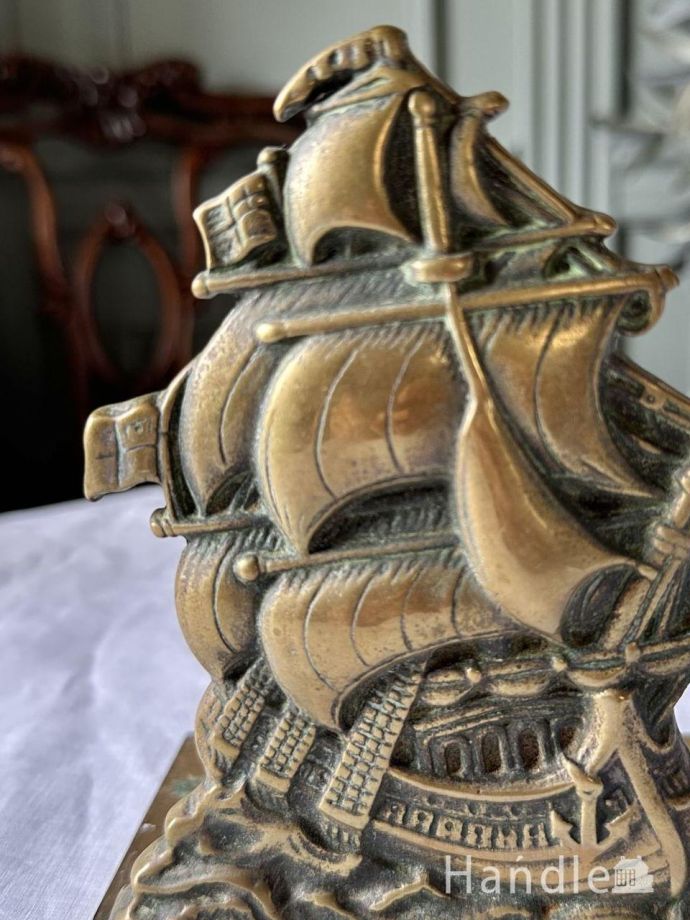 アンティーク真鍮製のブックエンド