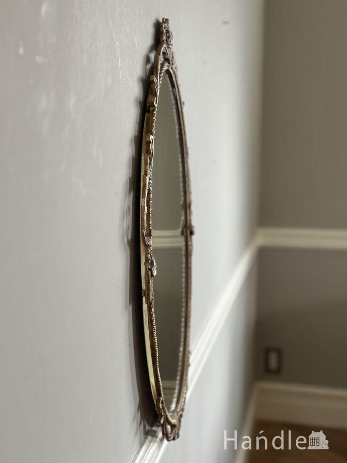 横長のイギリスアンティークミラー（壁掛け鏡） イギリスアンティーク ウォールミラー 壁掛け 鏡 インテリア 雑貨