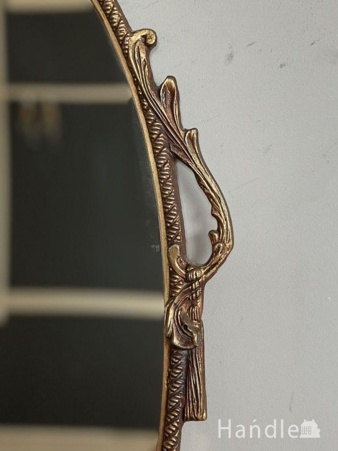 イギリスから届いたおしゃれなアンティークミラー、縁取りの