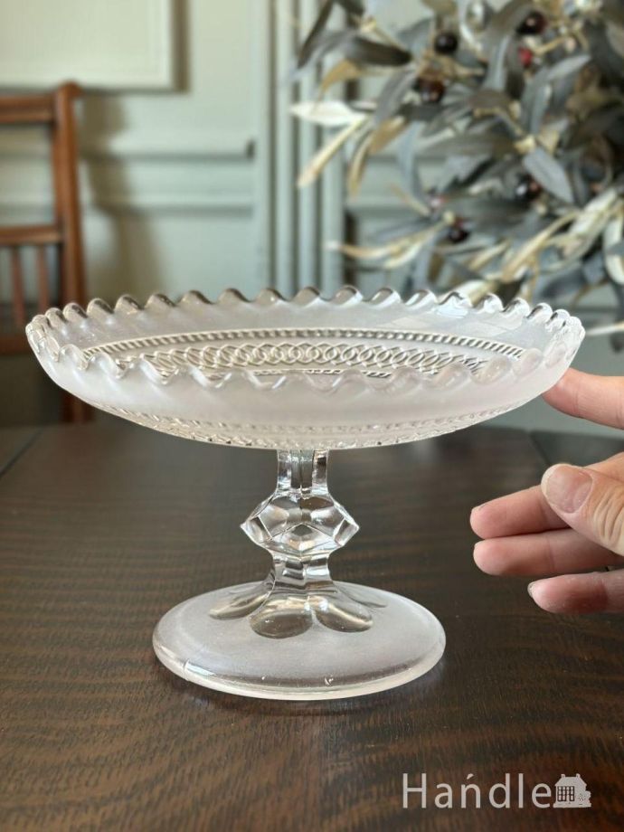 アンティークガラスの雑貨、ケーキスタンド