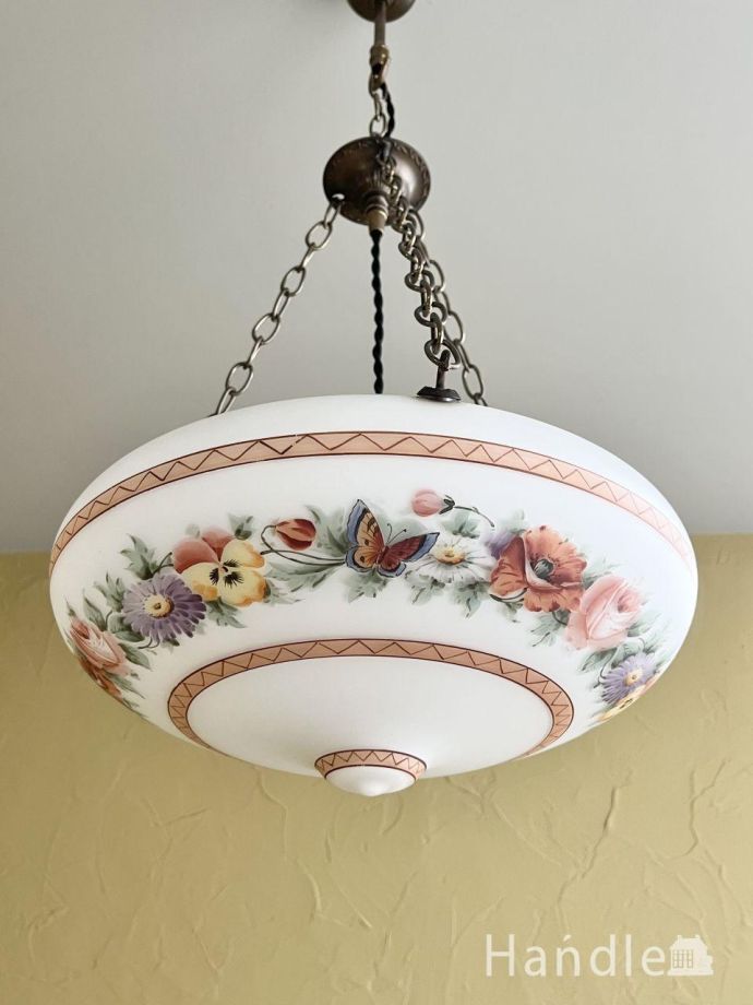 修復後のアンティーク照明器具