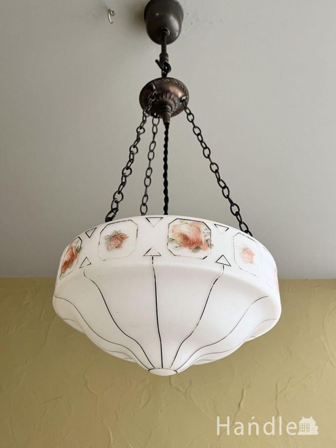 修復後のアンティーク照明器具