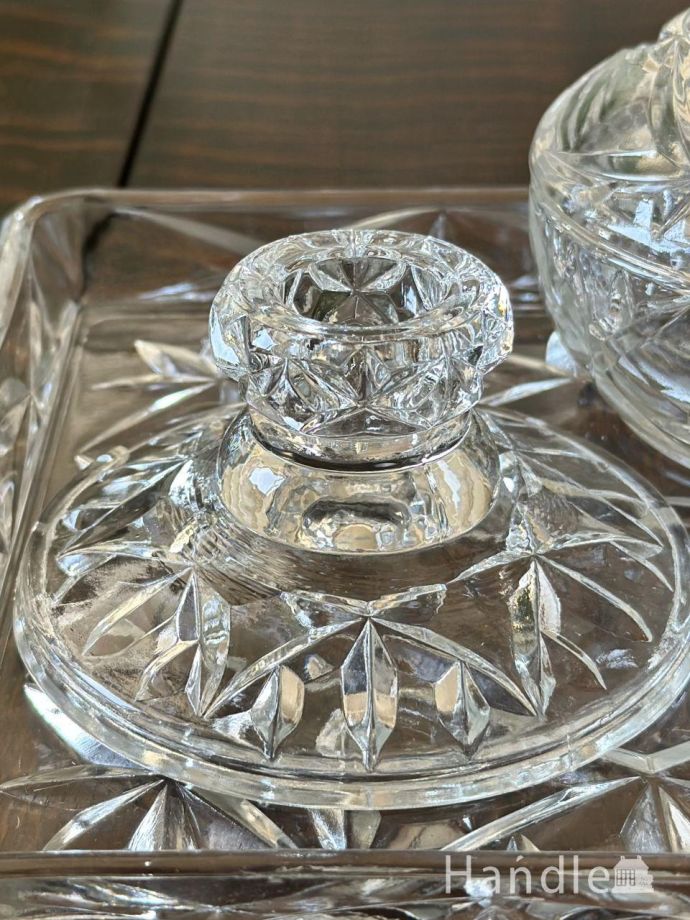 アンティークガラスのキャンドルスタンド