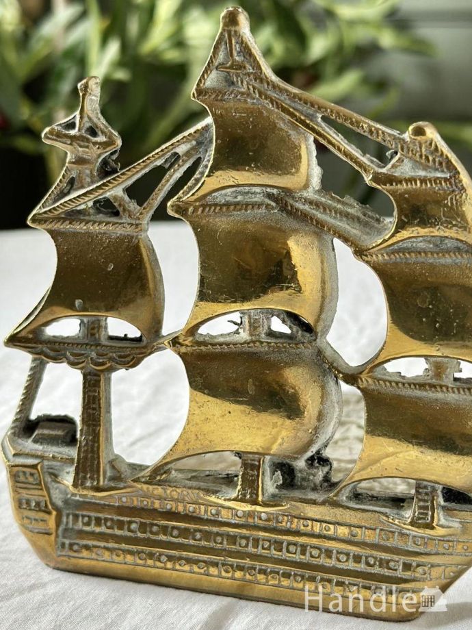 アンティーク真鍮製のブックエンド