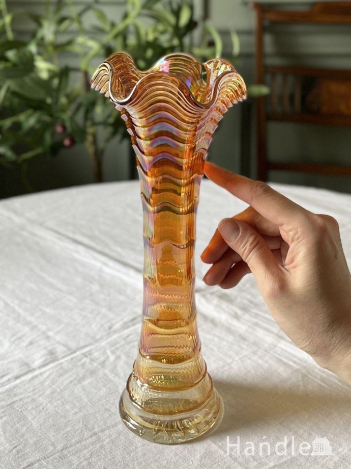 アンティークガラスの花器の大きさ