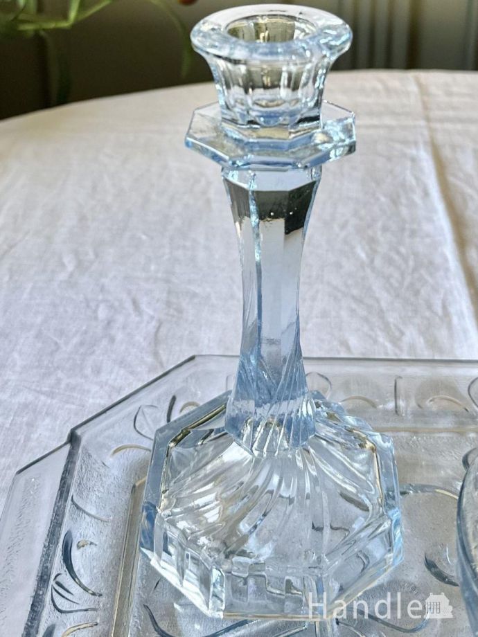 アンティークガラスのキャンドルスタンド