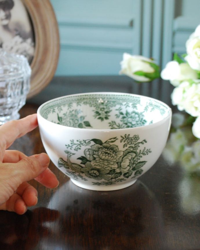 バーレイ アジアティックフェザンツ　シュガーボウルＬ 英国バーレイ社の食器、グリーンアジアティックフェザンツのシュガー