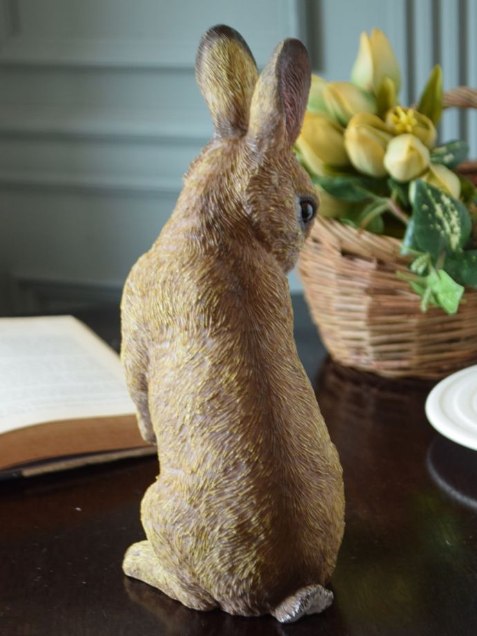 可愛いウサギのディスプレイ雑貨、野ウサギのオブジェ(n12-462