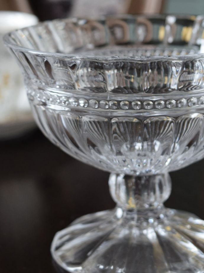 アンティーク風のガラス食器、おしゃれなガラスのコンポート(n2-079