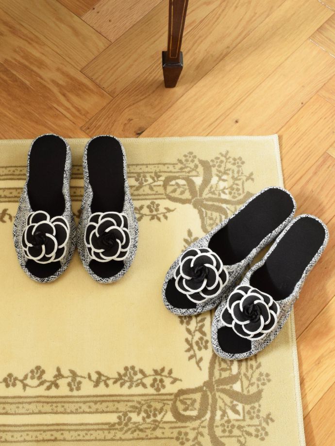 おしゃれなツイードスリッパ