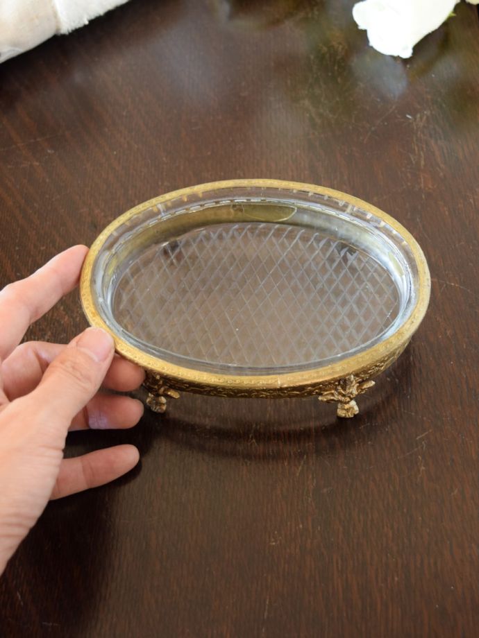真鍮×ガラスのトレイ