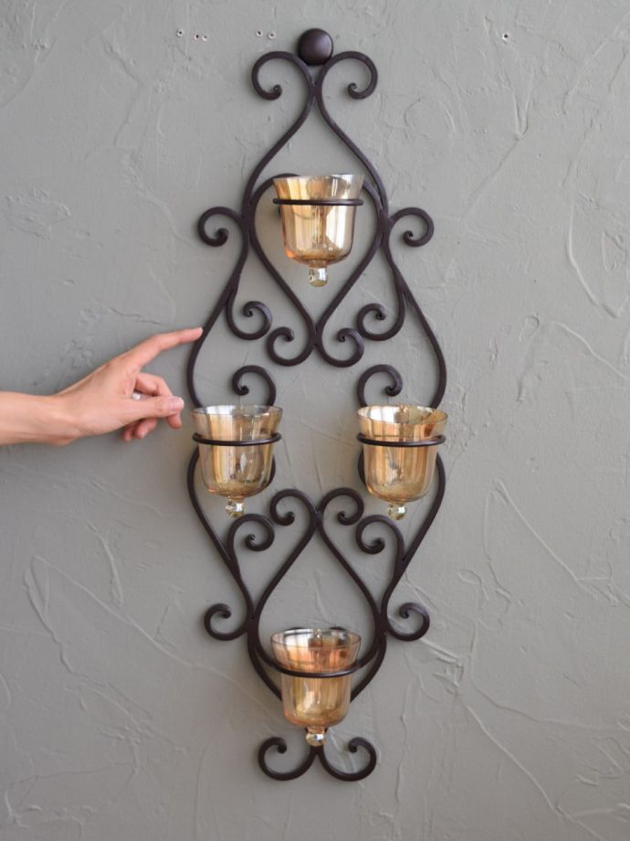 アイアン×ガラスのキャンドルホルダー