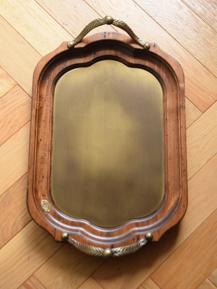 真鍮×天然木のトレイ