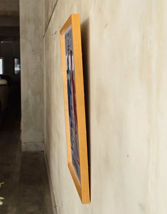 リビング雑貨　インテリア雑貨　フレンチアートフレーム　レイモン・サビニャック（PARIS）。ナチュラルな木製のフレームです。(n7-087)