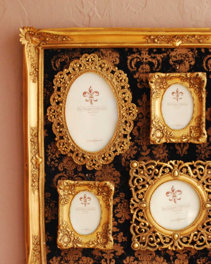 リビング雑貨 インテリア雑貨 アンティーク風のファミリーフォトフレーム。豪華なフランス風のデザイン壁に掛けるだけであっという間にオシャレなお部屋を作ってくれるフレーム。(n7-150)