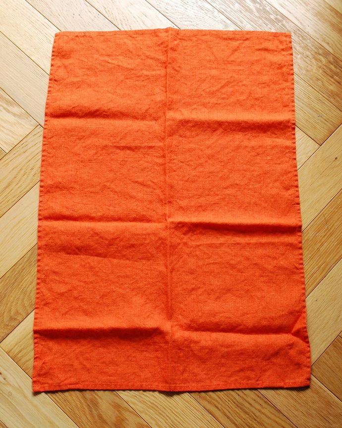 ファブリック（布）雑貨　インテリア雑貨　キッチンタオルOR　裏側は･･･反対側は雰囲気が全く違う色。(n9-067)