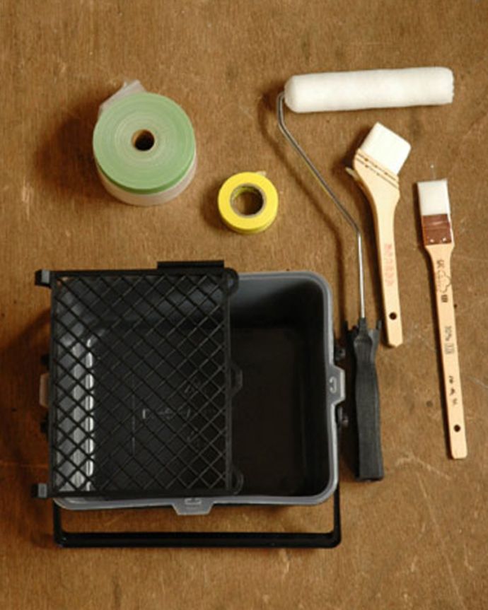 ペイント　お部屋づくりの材料（建材）　ハンドルオリジナルペイント用具セット。セットでお届けしますすぐにペイントを始められるキットをご用意しました。(PS-01)