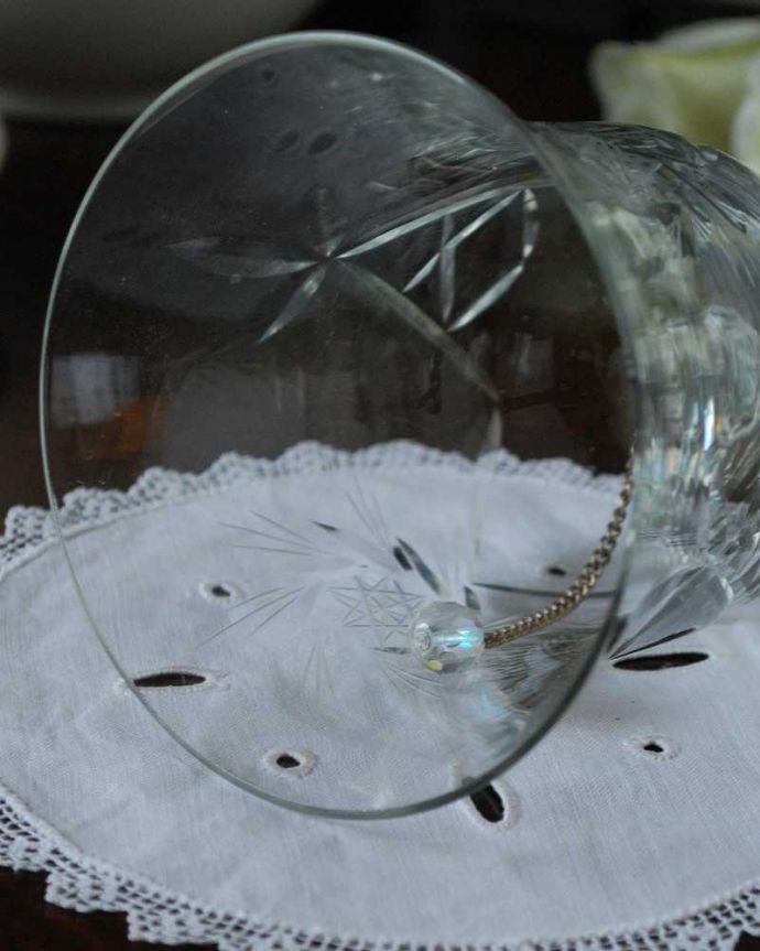 アンティーク 雑貨のガラス小物　アンティーク雑貨　クリアなガラスに美しい模様、アンティークのガラスのベル。キレイな音を奏でてくれますアンティークなので多少のキズやカケがある場合はありますが、きちんと鳴ります。(pg-5122)