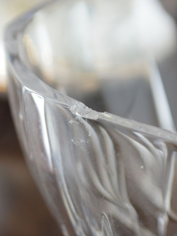 アンティーク 雑貨のガラス小物 アンティーク雑貨 プレスドグラス キズ(pg-6464)