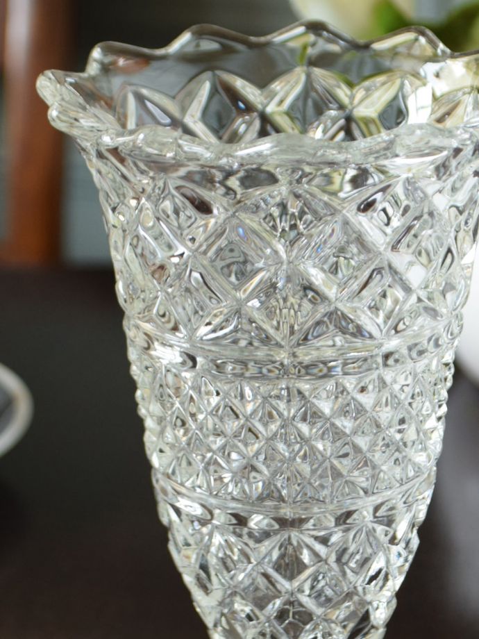 アンティークガラスの雑貨、フラワーベース