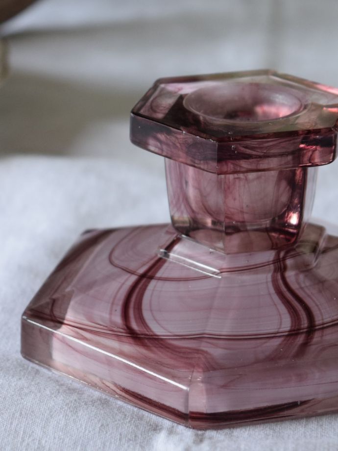 アンティークガラスのキャンドルスタンド