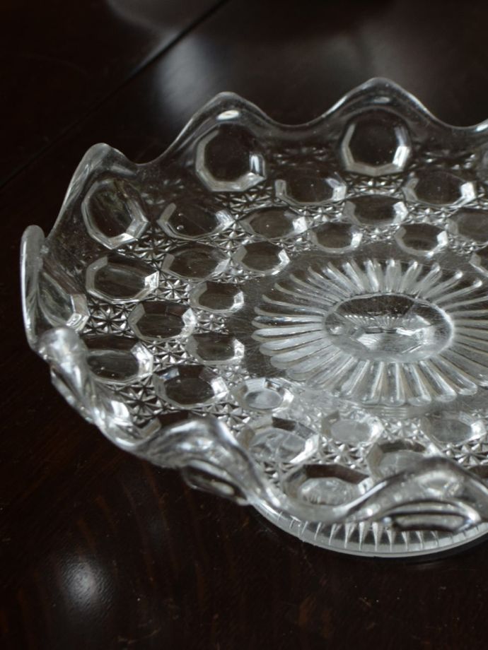 アンティークガラスの雑貨、ケーキスタンド