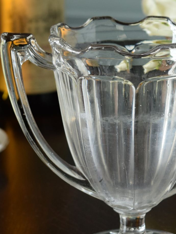 アンティークガラスの食器、セロリーベース