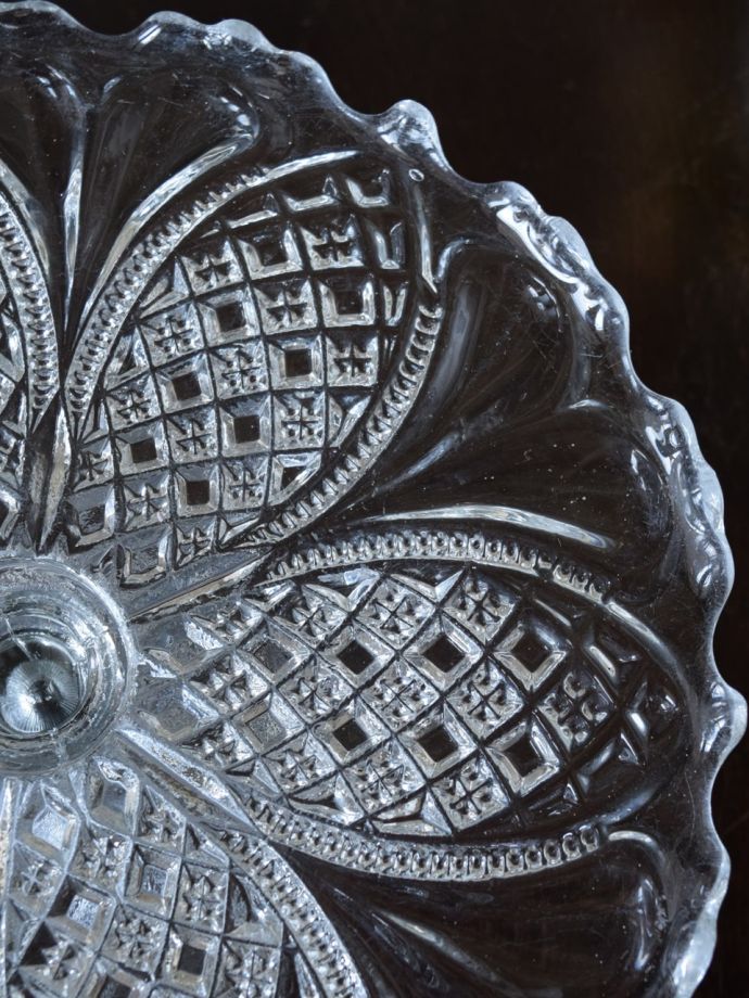 アンティークガラスの雑貨、ケーキスタンド