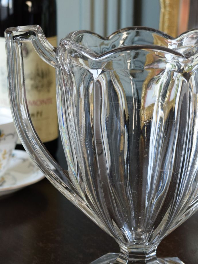 アンティークガラスの食器、セロリーベース