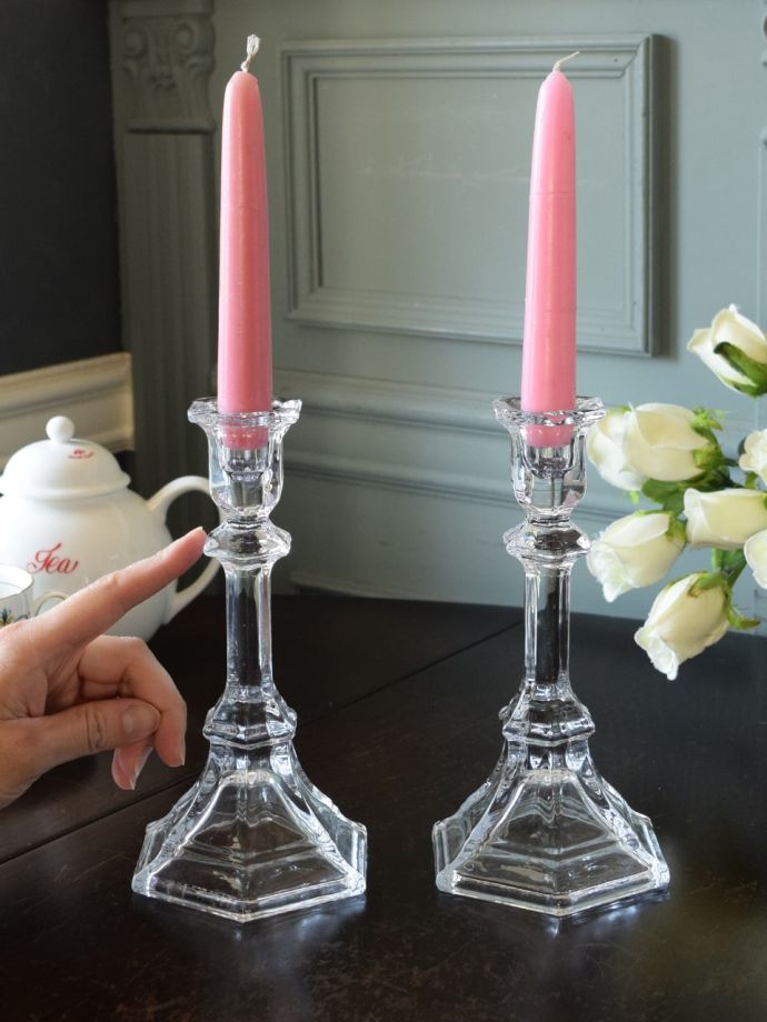 プレスドグラスのキャンドルスタンド