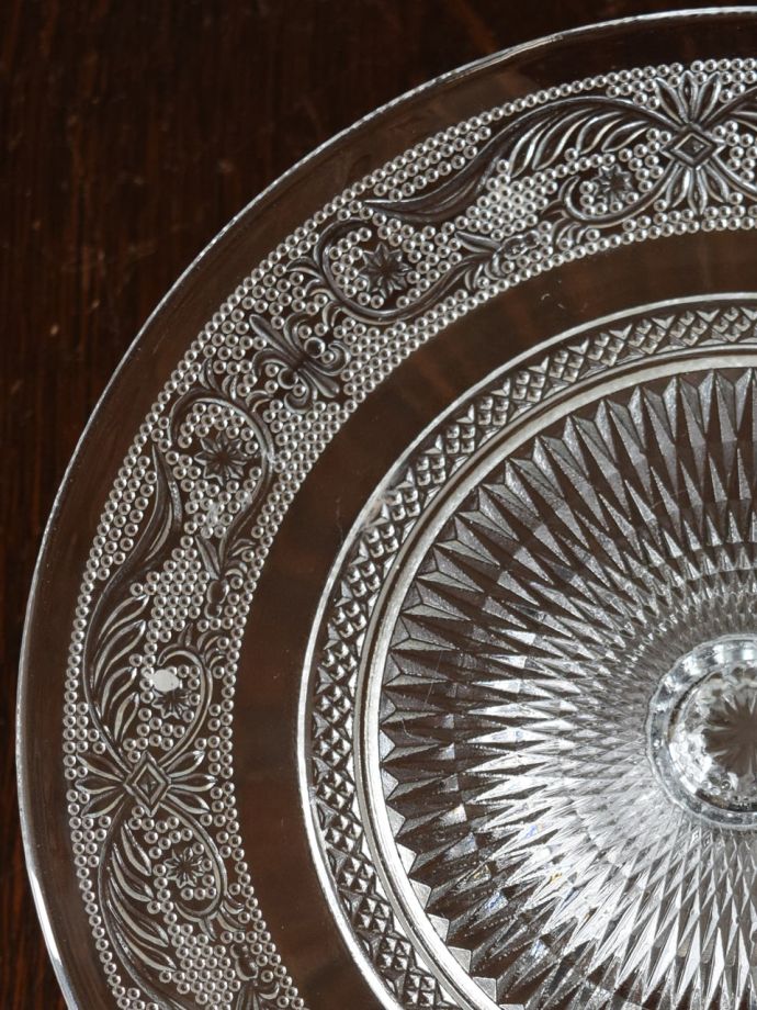 アンティークガラスの雑貨、ケーキスタンド