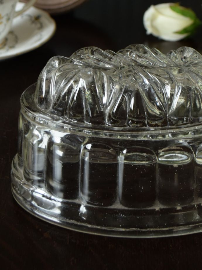 アンティークガラスの雑貨、ゼリーモールド
