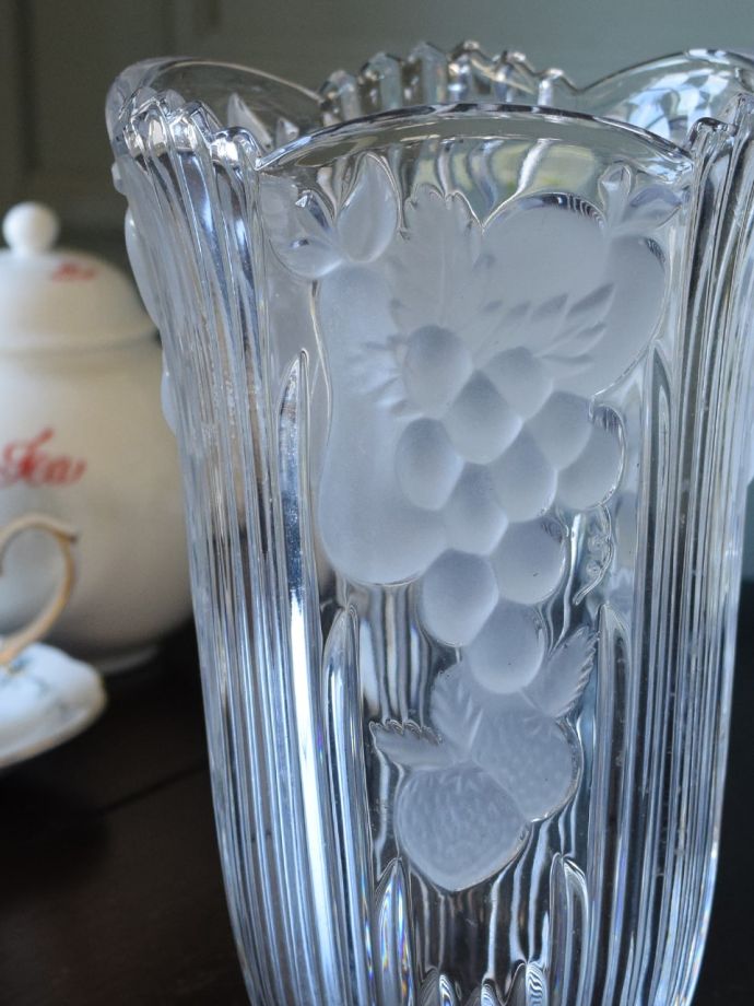 アンティークガラスの雑貨、フラワーベース