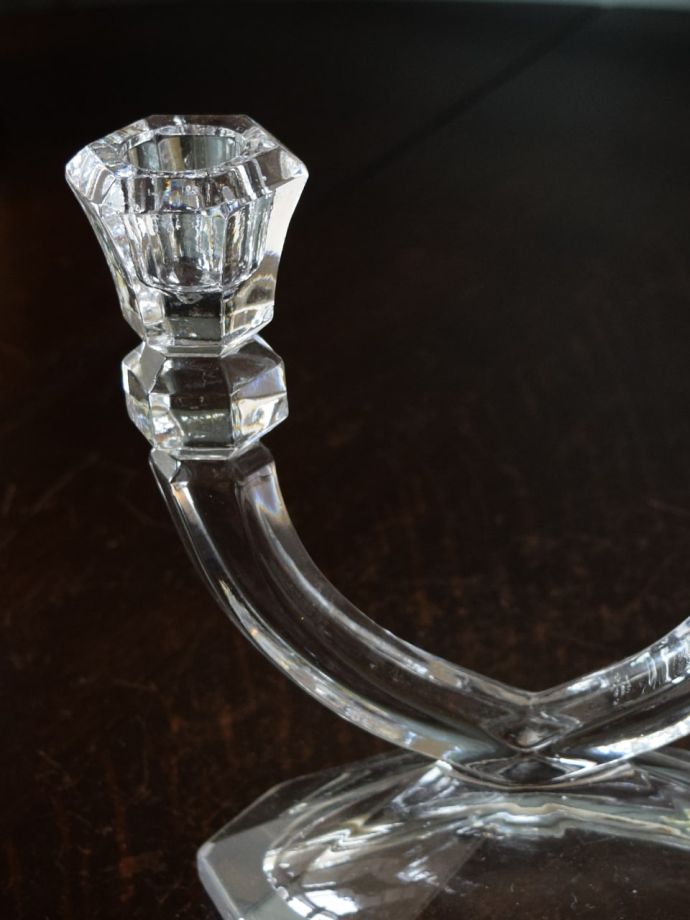 アンティークガラスのキャンドルスタンド