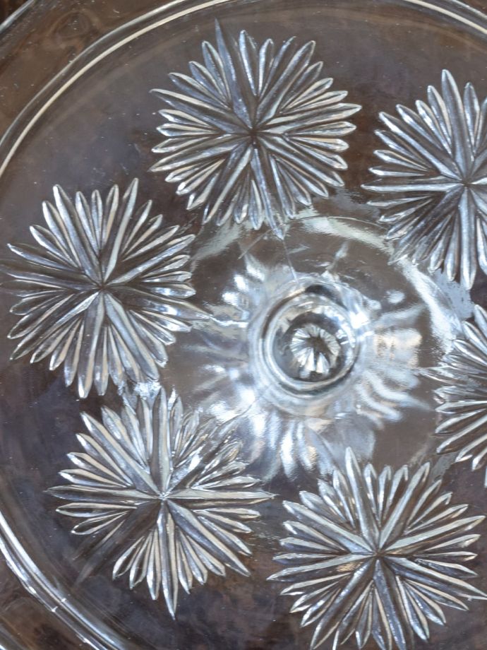 アンティークガラスの雑貨、ケーキスタンド