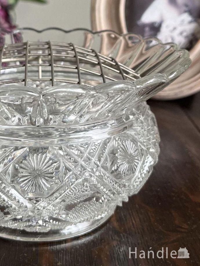 アンティークガラスの雑貨、フラワーベース