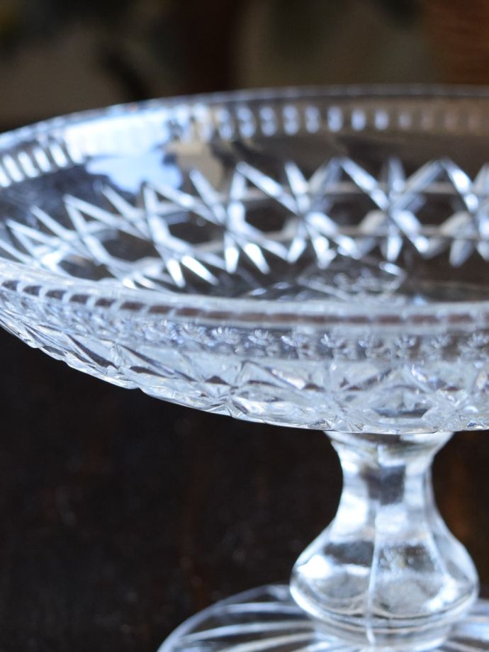 アンティークガラスの雑貨、ケーキスタンド