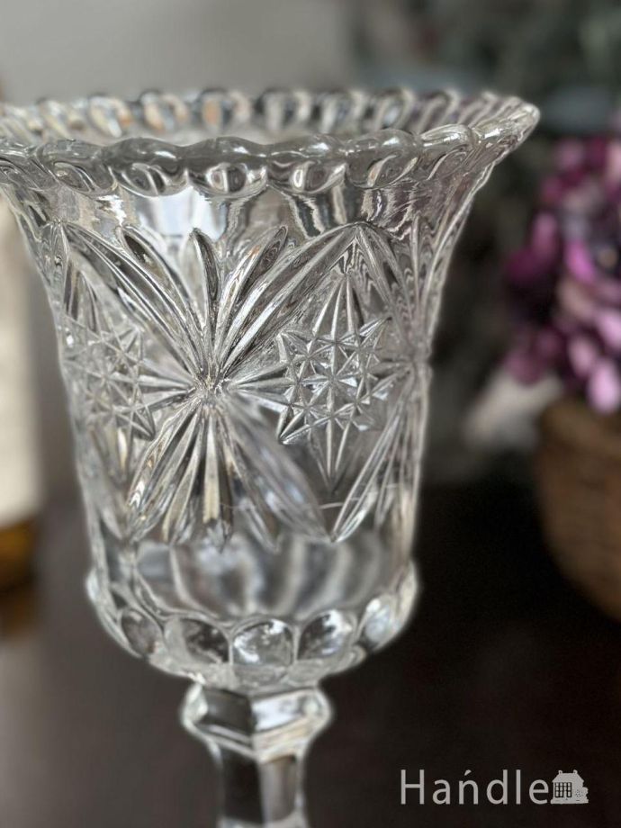 アンティークガラスの食器、セロリーベース