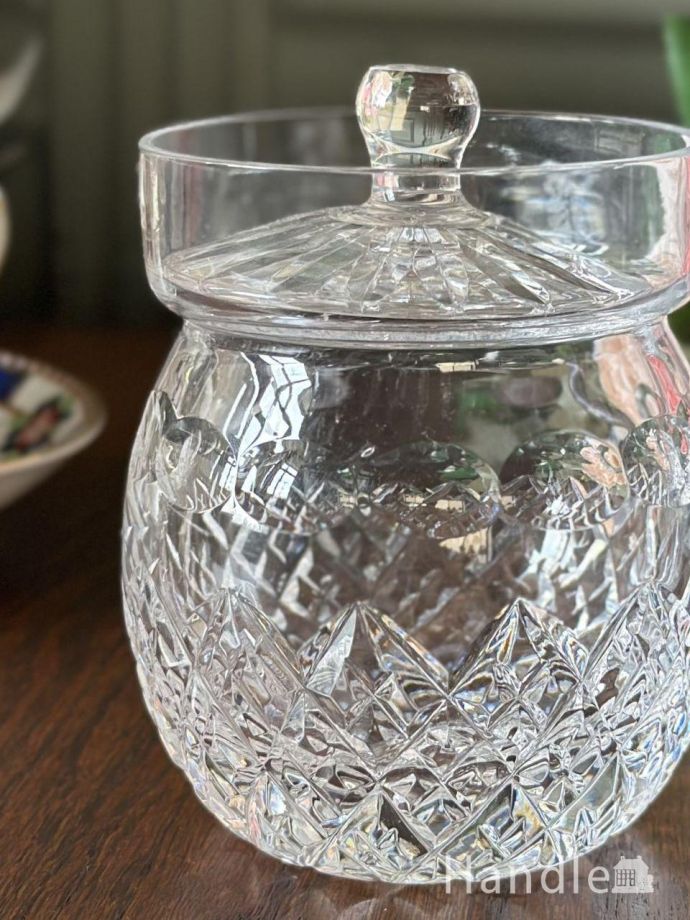 アンティークガラスの食器、シュガーポット