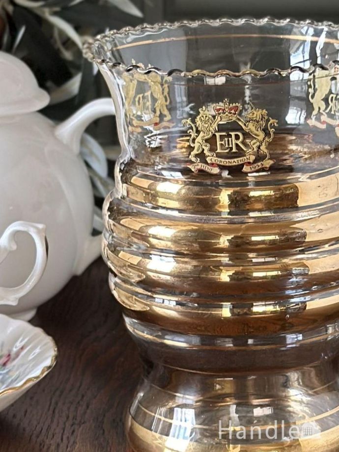 アンティークガラスの雑貨、フラワーベース