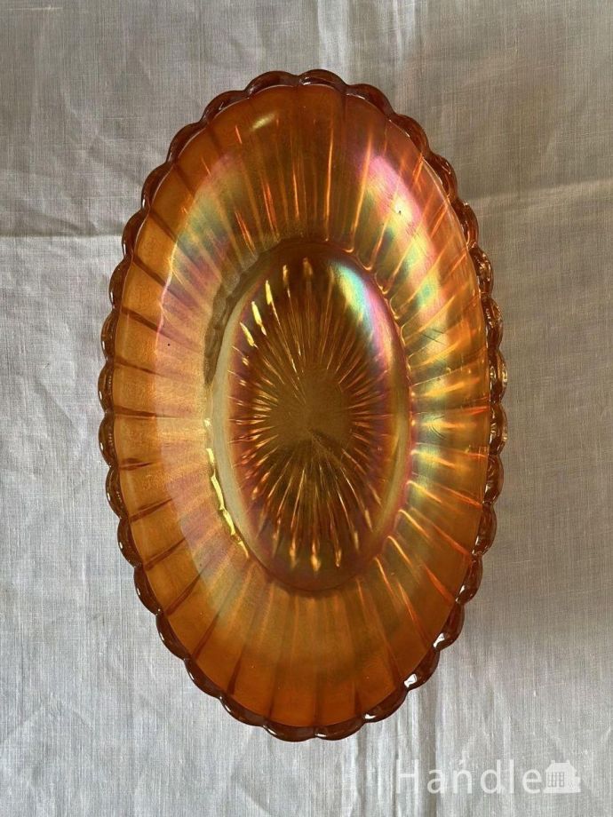 アンティーク 雑貨のガラス小物 アンティーク雑貨 ボウル 中サイズ 上から見るとこんな感じです。(pg-6371)