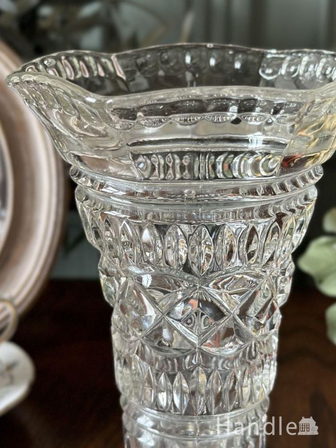 アンティークガラスの雑貨、フラワーベース