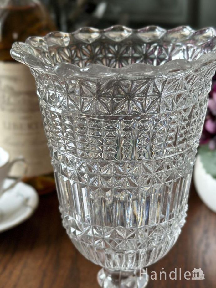 アンティークガラスの食器、セロリーベース