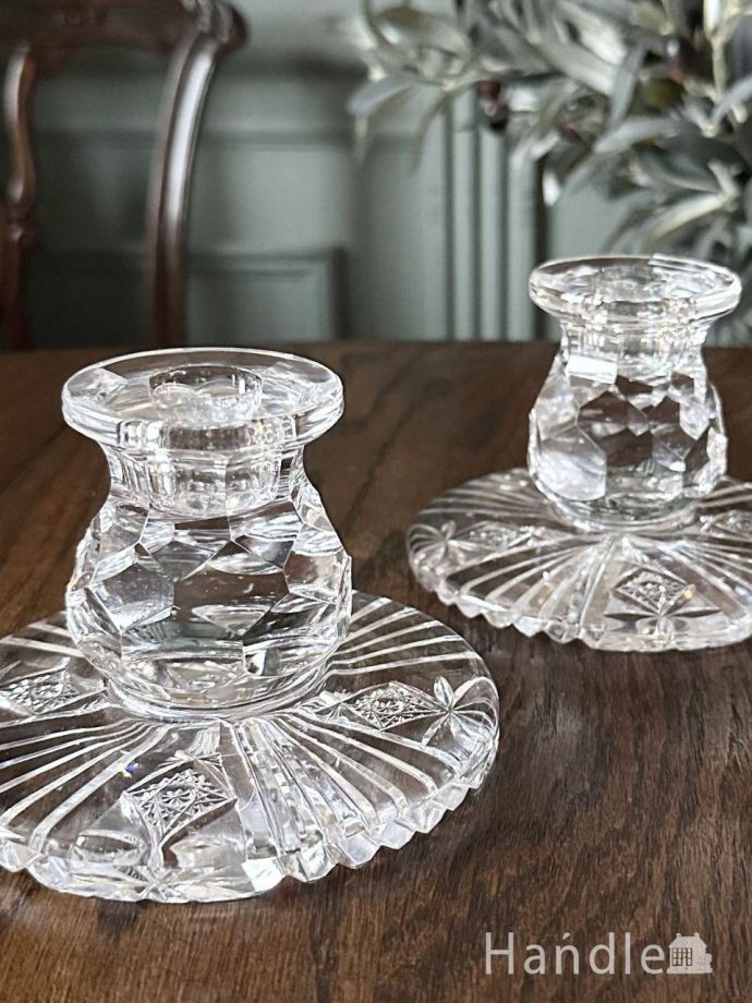 アンティークガラスのキャンドルスタンド