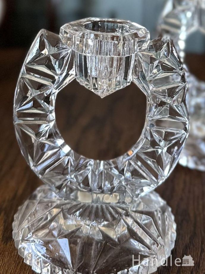 アンティークガラスのキャンドルスタンド