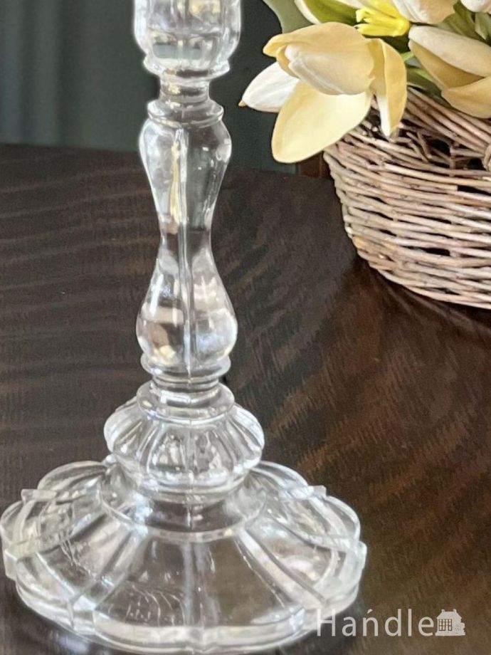 アンティークガラスのキャンドルスタンド