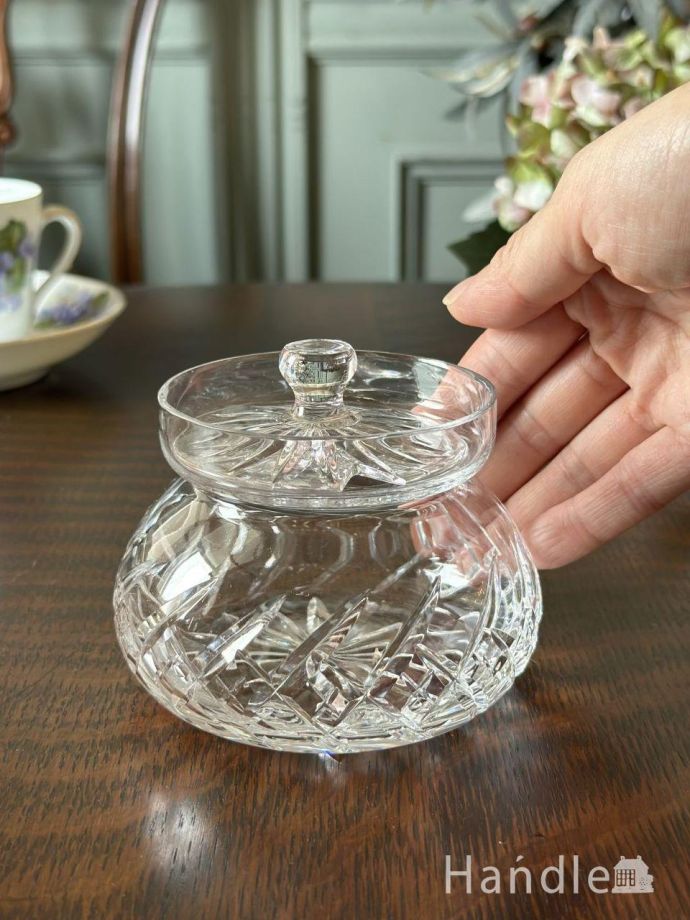 アンティークガラスのシュガーポット