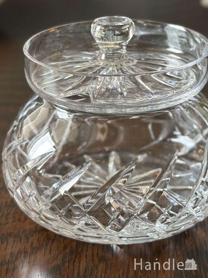アンティークガラスの食器、シュガーポット