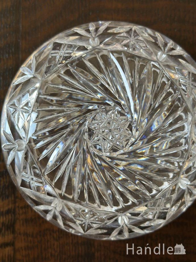 アンティークガラスのフタ付きケース